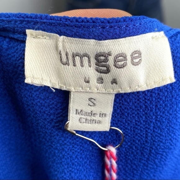 Umgee NEW Royal Blue Ruffle Short Sleeve Top - Picture 7 of 9